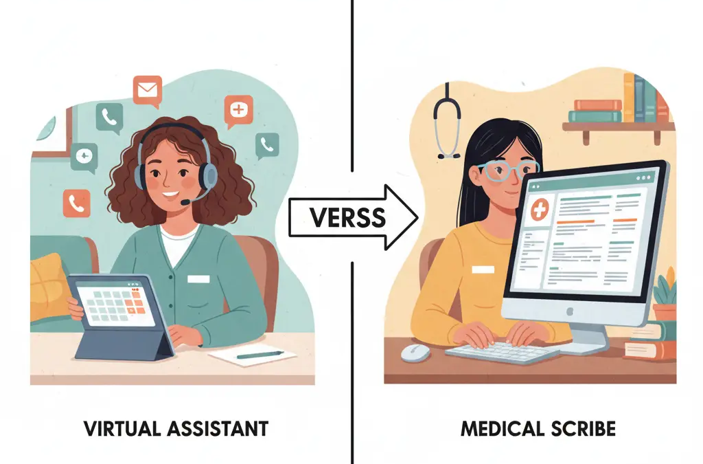 Medical Virtual Assistant vs Medical Scribe