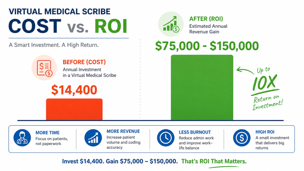 virtual medical scribe cost vs roi calculator