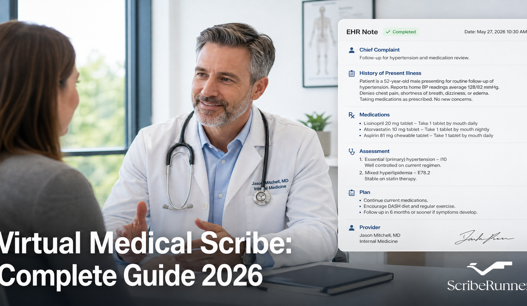 virtual medical scribe documenting patient visit in real time